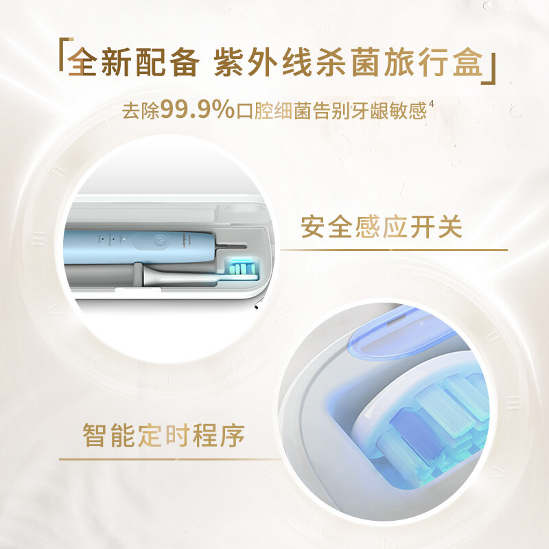 飞利浦(PHILIPS) 电动牙刷 成人情侣款送男女友礼物 护龈系列3种模式7倍清除牙菌斑 绿色HX3697/25高清大图