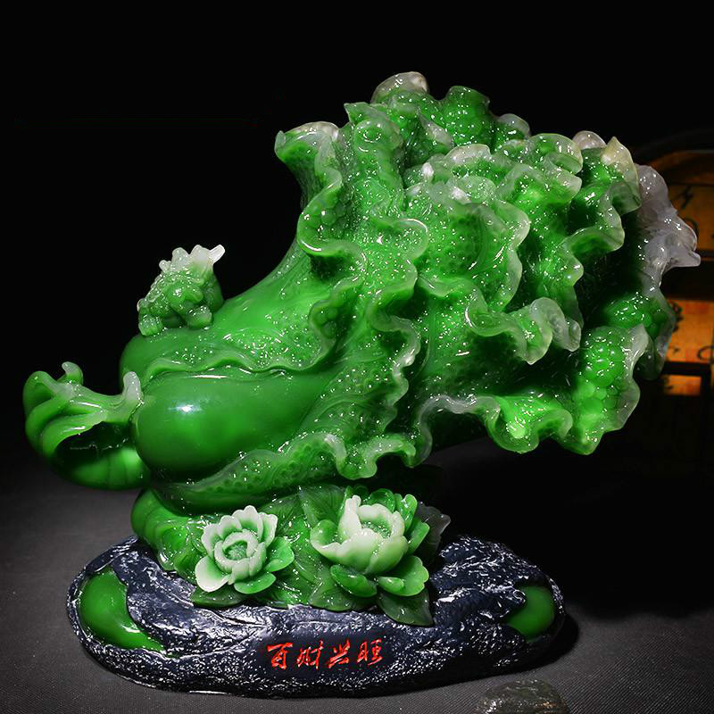 家柏饰(CORATED)酒柜玉白菜摆件中式家居客厅装饰博古架工艺品摆设开业礼品高清大图