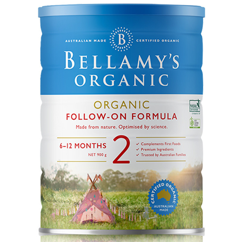 贝拉米(Bellamy)有机较大婴儿配方奶粉2段(6-12月)900g/罐 澳洲原装进口高清大图