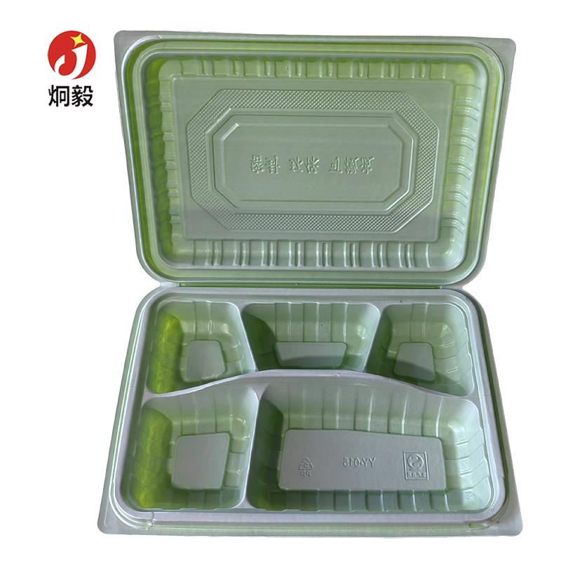 炯毅 一次性餐盒 连体五格 300个 箱高清大图