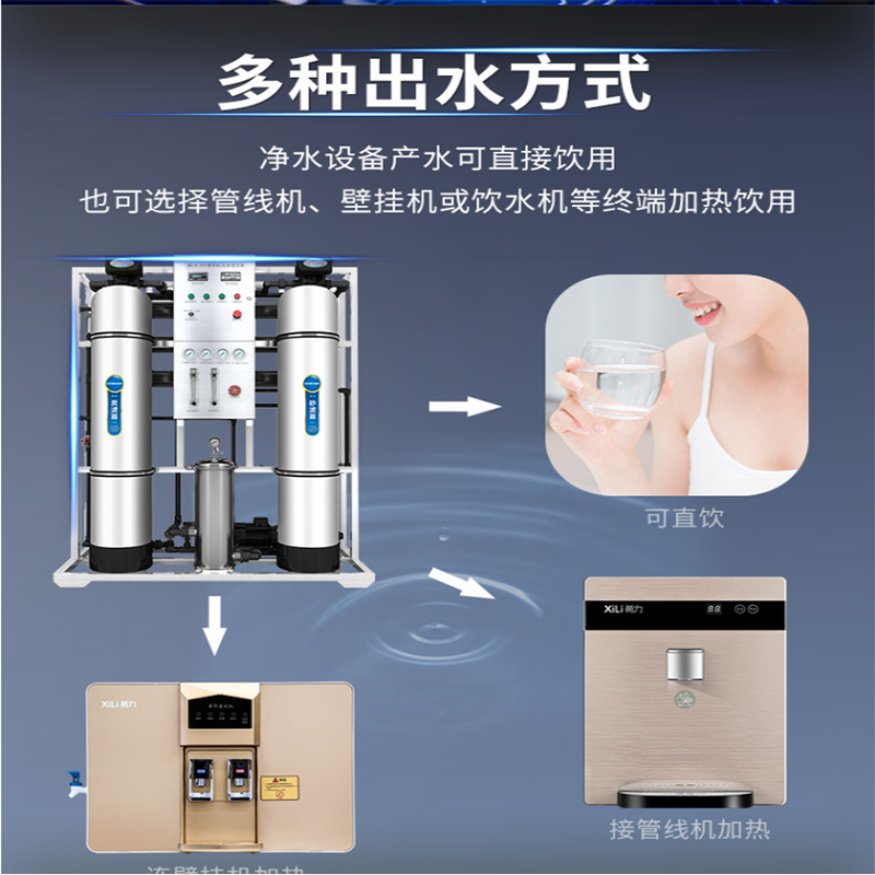 Tri-polarZQ大型工业净水器水处理设备纯水机(带300mpvc管 30个3通 30个弯头 30个等径直接 )