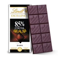 原装进口Lindt瑞士莲进口特醇黑巧克力50%70%85%90%99%排块装-85%可可黑巧克力100g