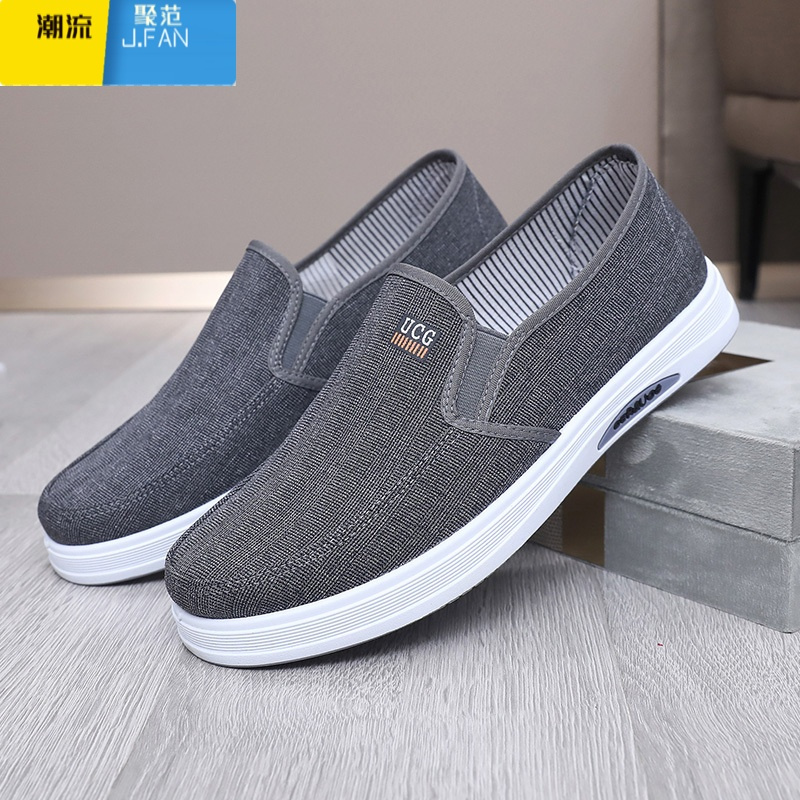 聚范老北京布鞋男帆布鞋低帮百搭男士休闲鞋透气男鞋一脚蹬懒人工作鞋