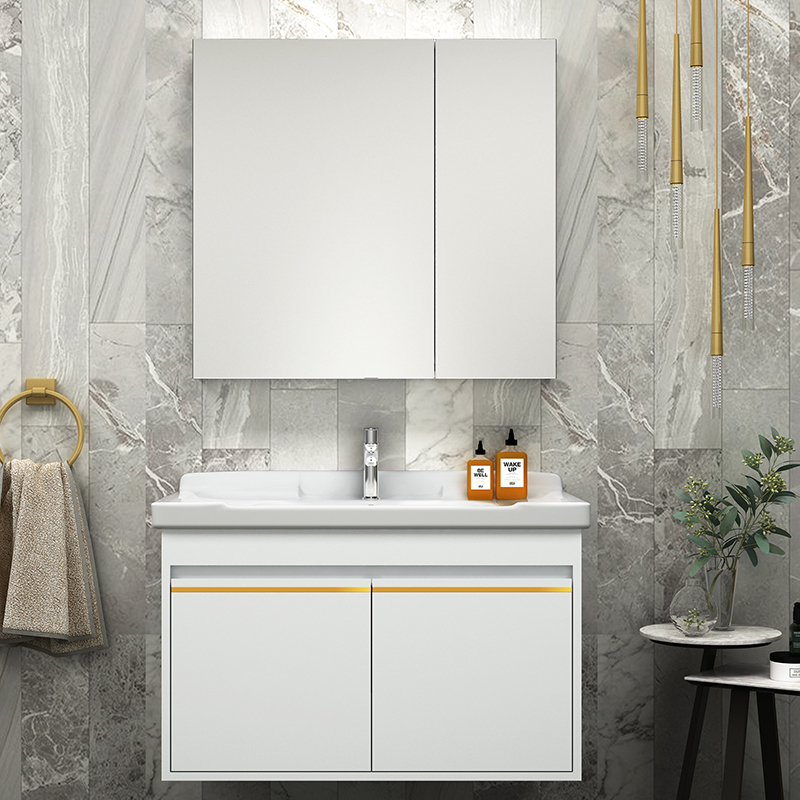 MICOE实木浴室柜洗漱台洗脸盆柜洗手盆卫生间除雾镜实木简约浴室柜套装