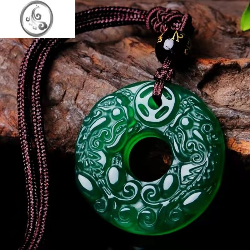 jimi红玛瑙貔貅吊坠女玉髓平安扣项链男本命年玉佩毛衣挂件