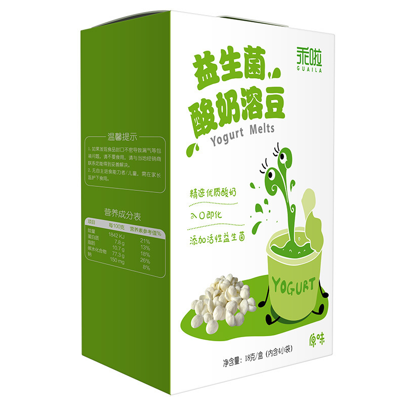 乖啦(GUAILA)益生菌酸奶溶豆18g盒装(原味)零食点心宝宝辅食