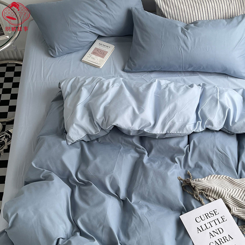 织娘故事 三件套 清新简约水洗棉 1.2米床/套高清大图