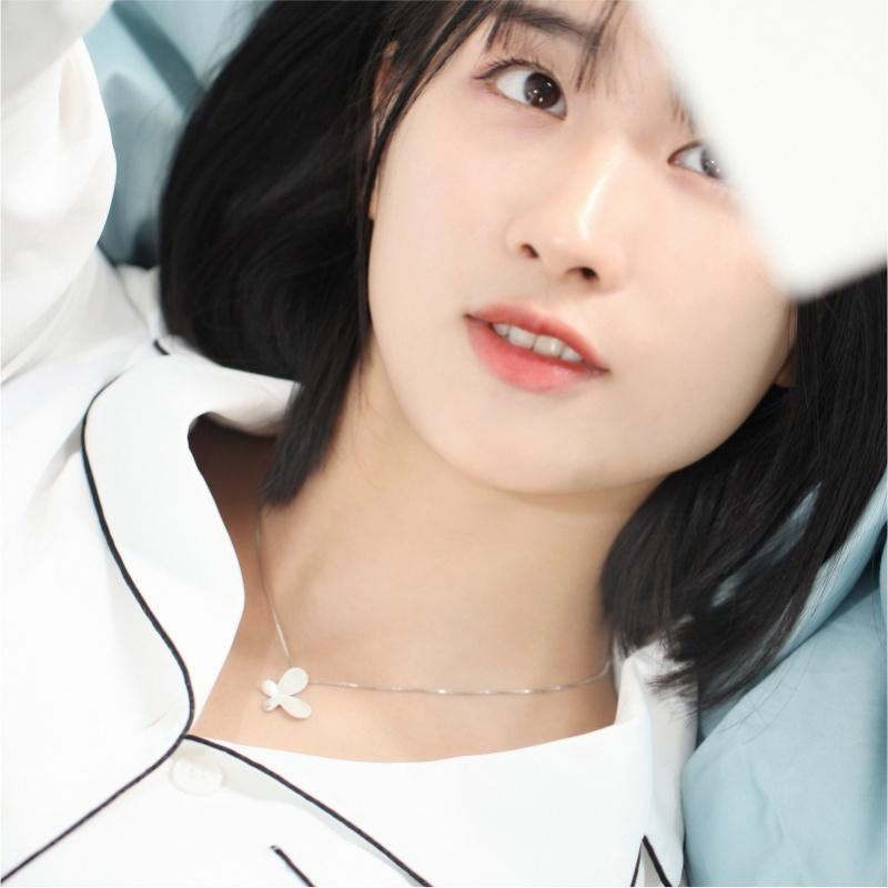 可爱原创S925银蝴蝶坠纯银项链配饰女生日韩国简约锁骨链女送女朋友七夕情人节礼物