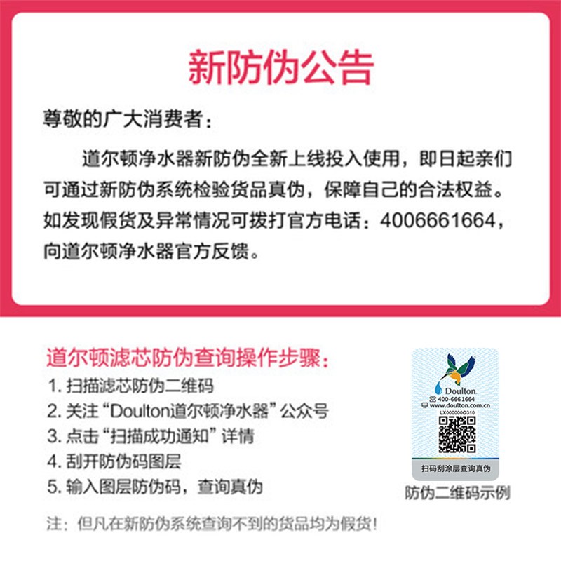 英国道尔顿/Doulton净水器 M12UCC主滤芯 0.2微米适配M12型主官方正品标记 2504