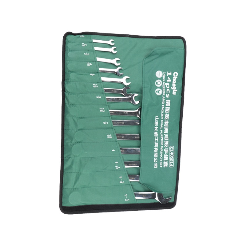 长鹿 镜面英制两用扳手组套 14PCS 套高清大图