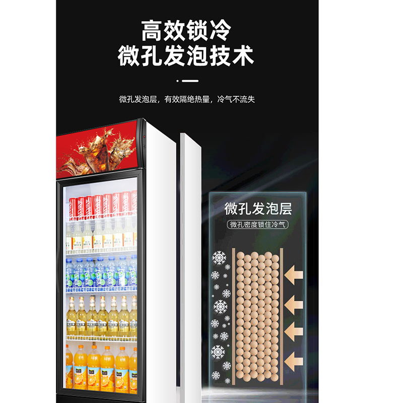 新飞(Frestec)商用冰箱展柜 商用冰箱展柜双门 冷藏展示柜双门饮料柜冰箱立式双开门保鲜冰柜