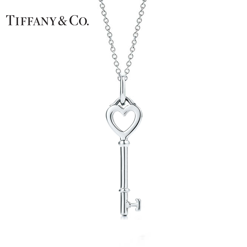 TIFFANY&CO.女士项链轻奢饰品925银项链爱心钥匙吊坠项链高清大图