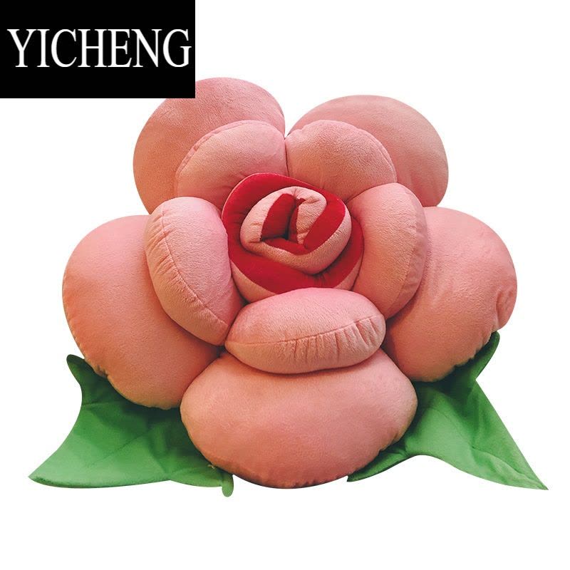 YICHENG玫瑰花抱枕毛绒靠枕可爱结婚礼物压床娃娃婚庆抛洒睡觉女生床上大图片