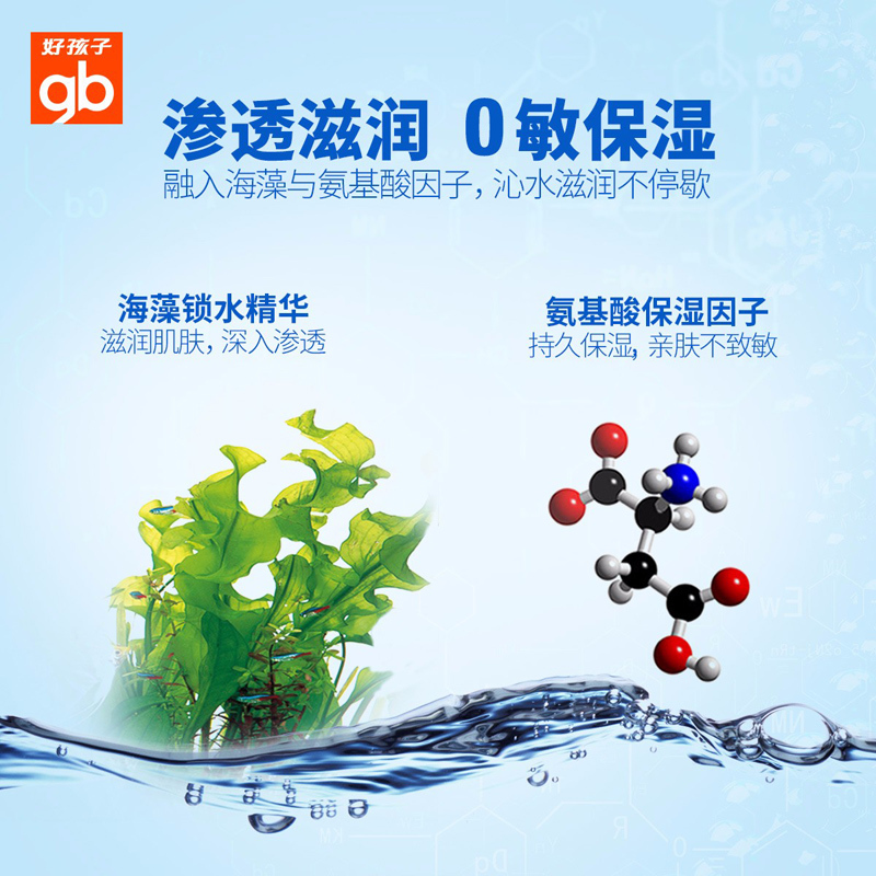 好孩子海洋水润婴儿湿巾袋装带盖儿童湿纸巾卫生柔巾80片*10
