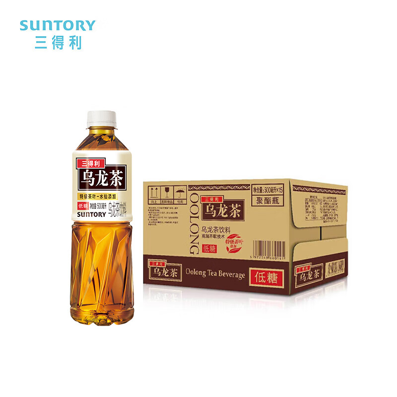 三得利低糖乌龙茶饮料500ml*5瓶/500ml*9瓶/500ml*15瓶整箱装[MR]