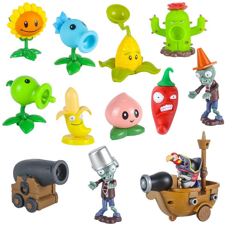 植物大战僵尸玩具正版戴夫橄榄豌豆大炮可发射僵尸小鬼儿童36岁向日葵