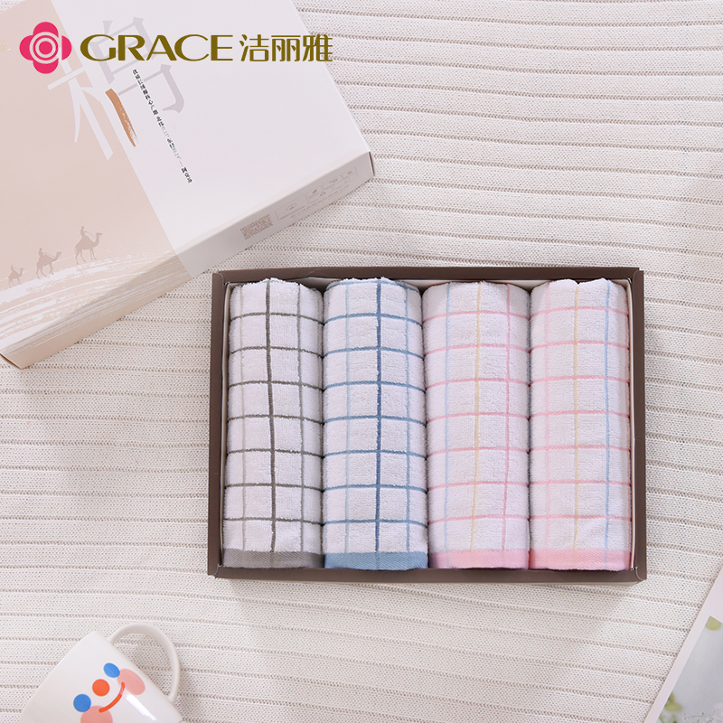 洁丽雅Grace毛巾四条装格瑞4 单位:盒