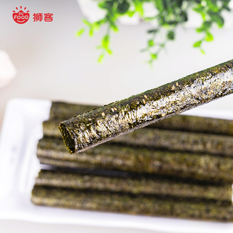 狮客[苏宁自主品牌]海苔卷(芝麻味)3包组合装27g*3 儿童即食海味海苔小零食口感酥脆