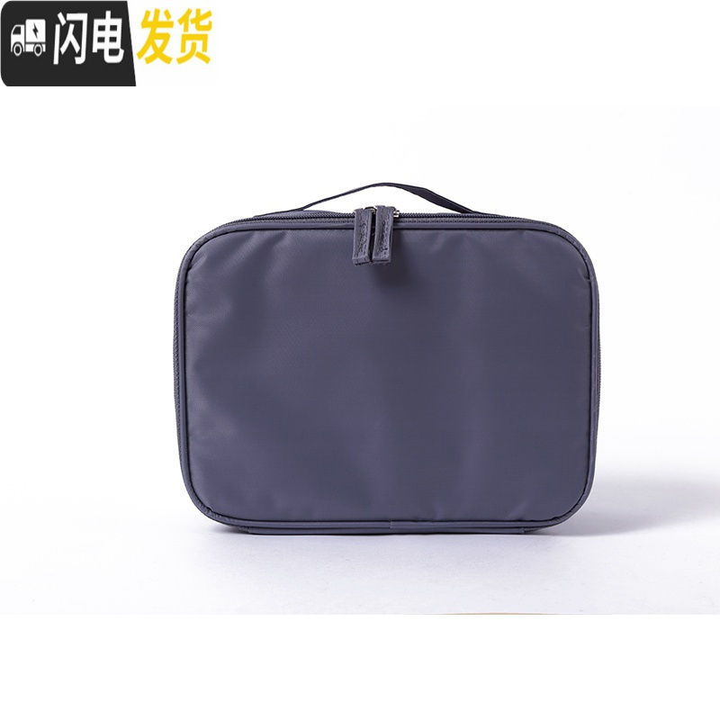 三维工匠洗漱包旅行便携品小号收纳盒袋大容量女网红ins风超火随身化妆包 【B款侧面手提】灰色