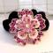 藕色头花91 水钻发饰妈妈水晶绒布盘发圈发绳花朵带钻头花中年扎头发饰品成人