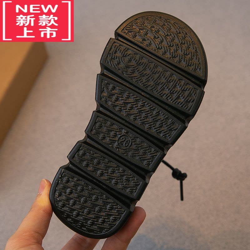 可莉允女童靴子2022冬季新款儿童鞋子马丁靴加绒二棉短靴洋气皮靴英伦风图片