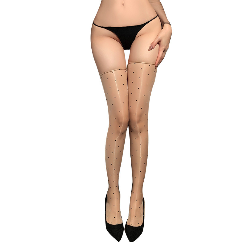 长夜漫漫性感情趣丝袜薄款油亮女波点丝袜网红纯欲黑丝袜诱惑3226aOzjimDG高清大图