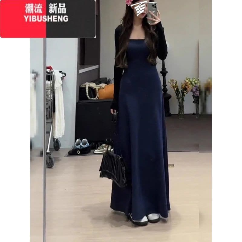 YIBUSHENG2024新款法式气质吊带长裙女季收腰显瘦高级设计感背心连衣裙子图片