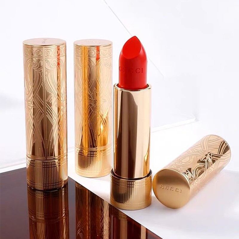 gucci古驰金管哑光口红#505 倾色绒雾唇膏 焦糖枫叶红 3.