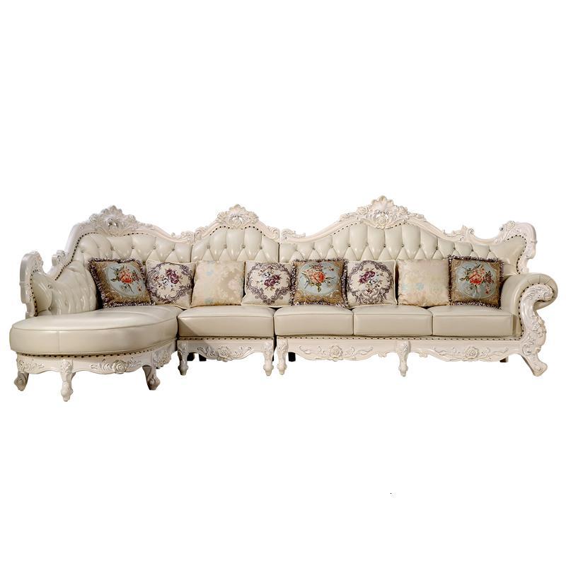 森美人欧式简约沙发大小户型客厅别墅组合皮艺实木转角简欧家具