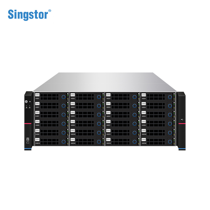 鑫云24盘位磁盘阵列 SS100D-24S/R视频存储 直连DAS大容量高速存储 单电源 整机144T