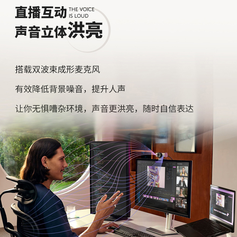 罗技(LogitechMX Brio 4K高清摄像头游戏直播套装电脑网课广角变焦麦克风 珍珠白高清大图