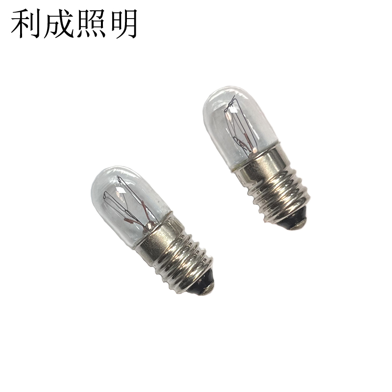 利成照明 指示灯泡 钨丝灯泡 E10螺口6.3V 每包10个装高清大图