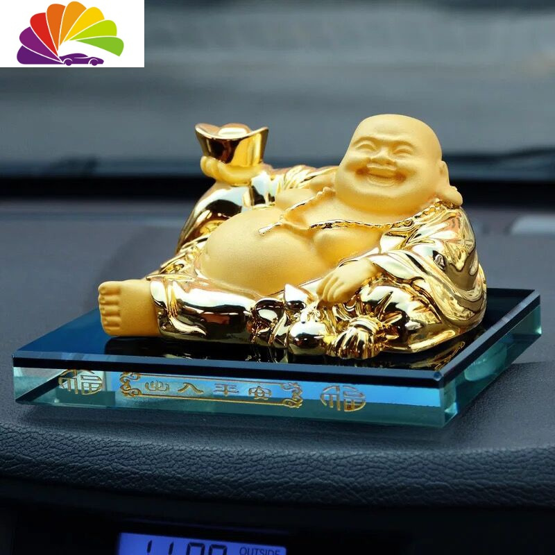 舒适主义汽车摆件车载香水摇头弥勒佛像创意个性车内男装饰用品不摇头