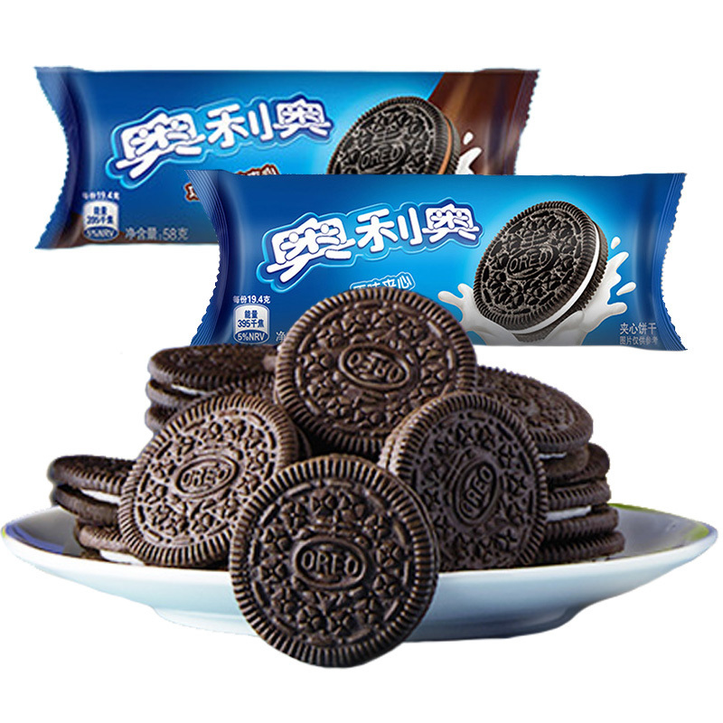 奥利奥夹心饼干58g10包休闲零食办公室零嘴