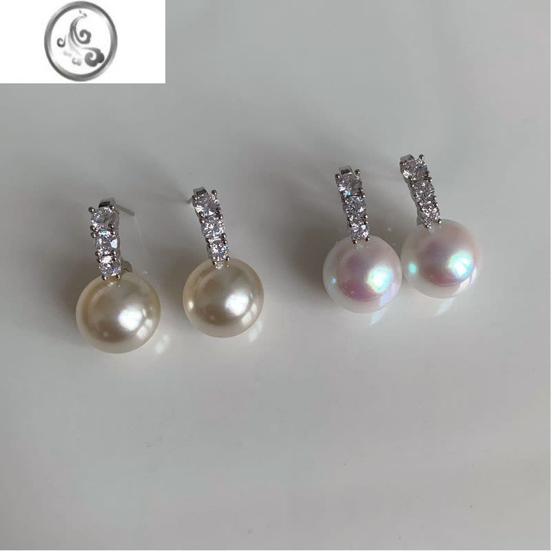 JiMi「是心动啊」施家澳白珍珠耳环蚊香盘耳夹无耳洞女耳钉小众耳饰图片