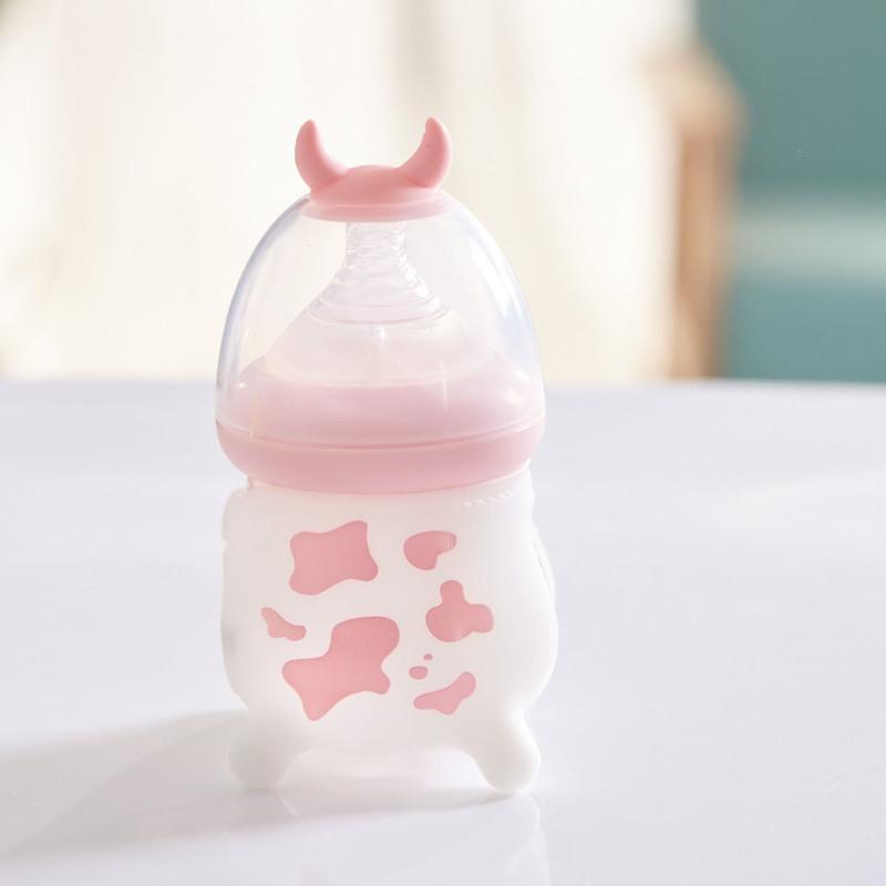 新生儿宝宝玻璃奶瓶防摔防呛奶防胀气牛宝宝喝水喝奶玩具小奶瓶120ml