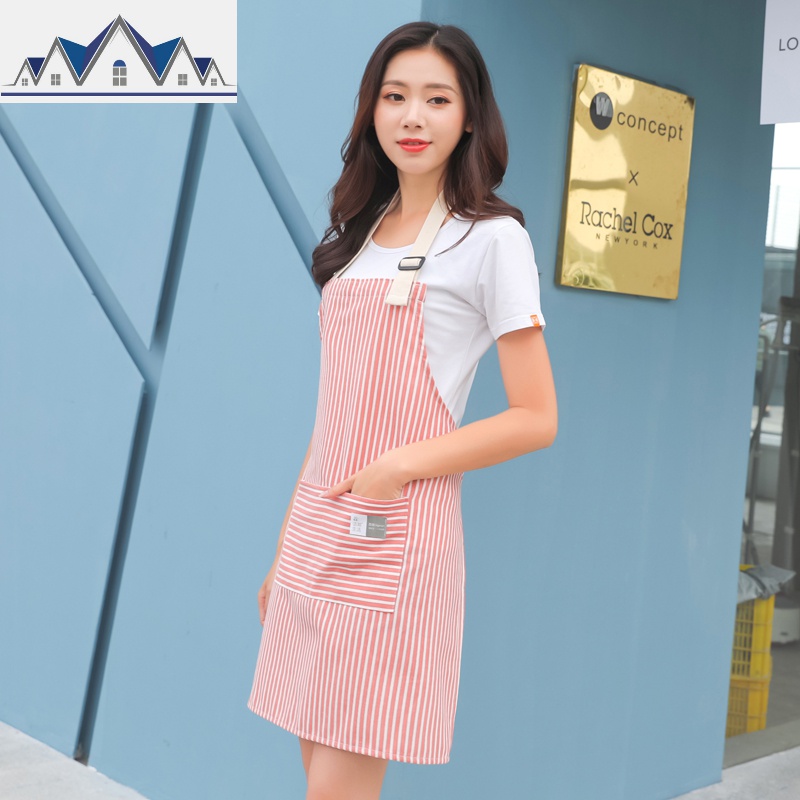 日系家务围裙无袖色棉麻女士防污时尚秋天夏季透气围腰可调节 三维工匠高清大图