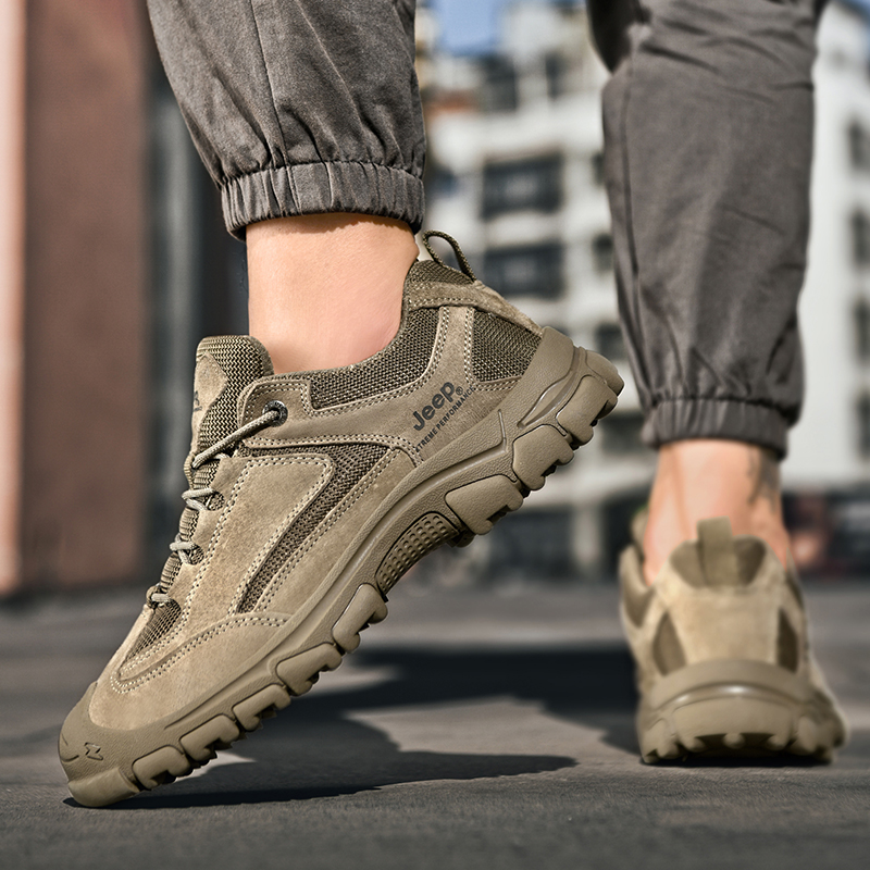 Jeep吉普户外登山鞋男防滑减震运动鞋专业爬山男鞋情侣徒步旅游鞋高清大图