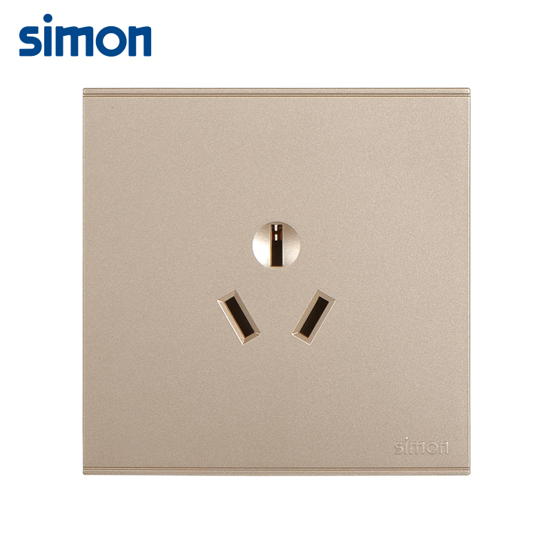 西蒙(simon)E6系列香槟金16A空调插座 电热水器插座面板721681-46