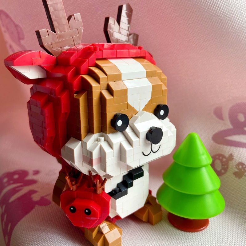 麋鹿小松鼠微型微钻石拼插乐高 9698松鼠