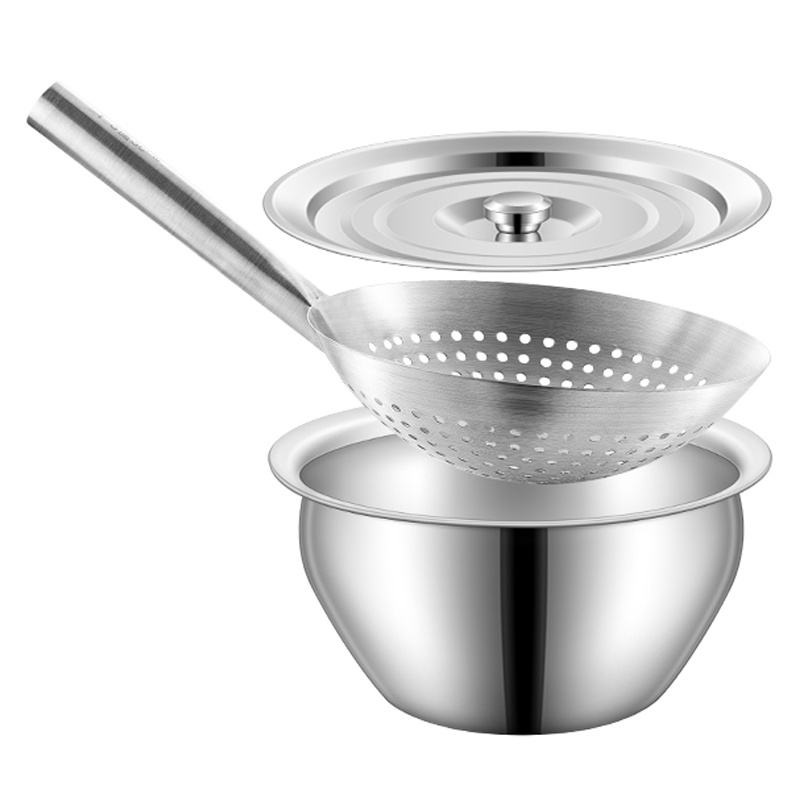 凡尔尚油鼓漏勺组合10寸+28cm漏勺(含盖)套高清大图