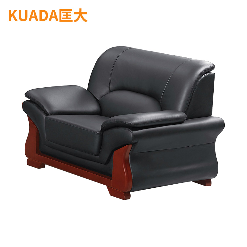 匡大 办公沙发皮艺商务沙发单人位KD-E035高清大图