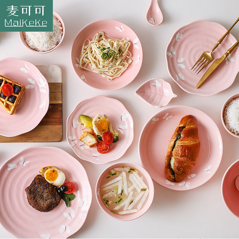 麦可可 碗碟套装家用陶瓷器碗盘子组合16件套日式吃饭碗筷餐具套装