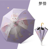 梦惜 半自动钢骨伞架 安全反光黑胶布 直柄手柄晴雨两用伞 YF-T2023001/把