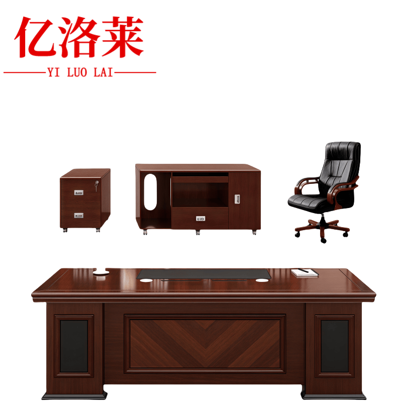 亿洛莱 班台+椅 2.0m 套高清大图