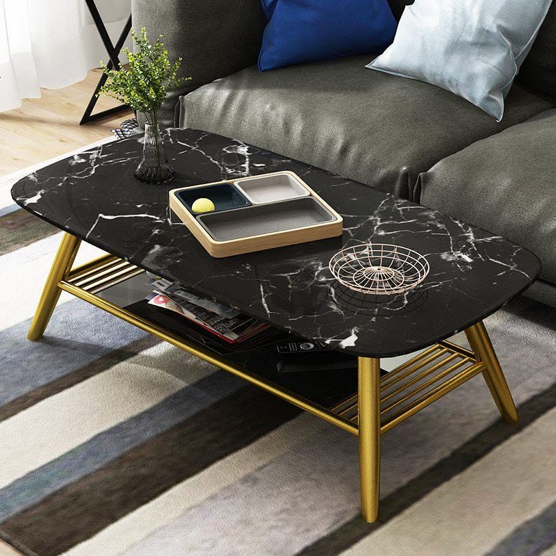 北欧简约大理石茶几小户型客厅家居现代创意长方形桌子网红小茶桌图片
