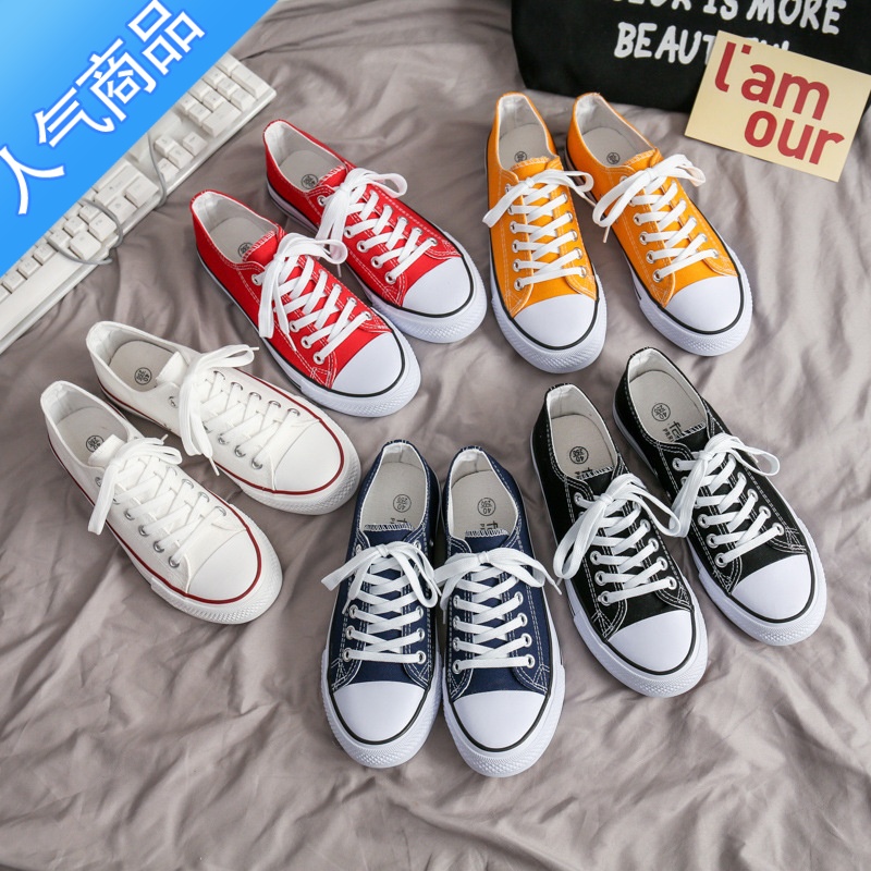 SUNTEK2023春季新款帆布鞋女鞋学生百搭夏季透气ins二潮休闲小白鞋板鞋高清大图