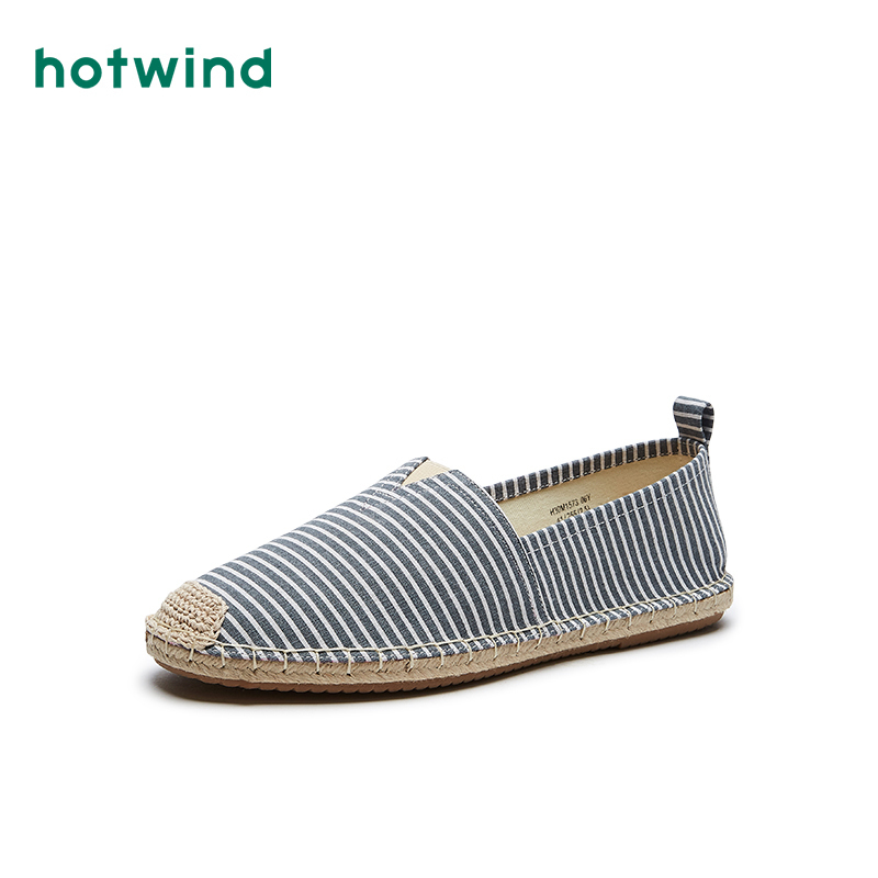 热风21年春季新款男士时尚条纹布鞋休闲鞋h30m1573