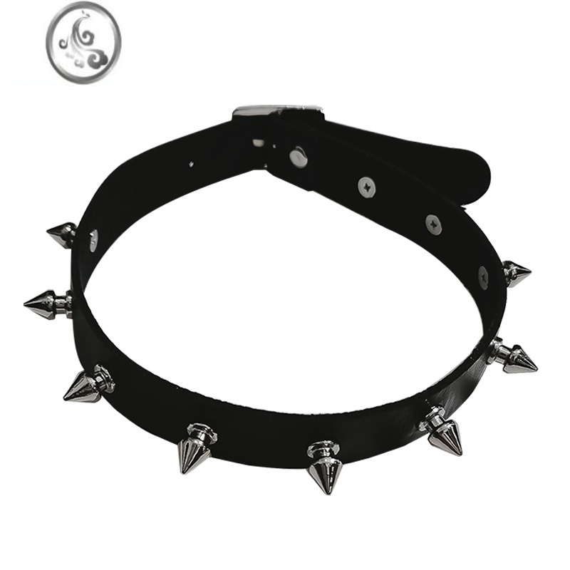 JiMi酷二丫暗黑铆钉项链个性朋克嘻哈蹦迪项圈百搭ins街头潮流choker