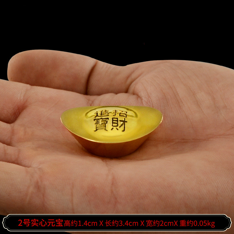 家柏饰(CORATED)铜元宝铜实心金客厅供小元宝金万两 10开盖元宝擦黑色高清大图